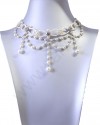 Náhrdelník - obojek se svěšením - krémový s voskovými perlami 