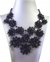 Luxusní šitý náhrdelník - černý 
