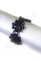 Náramek z broušených perlí - černý 