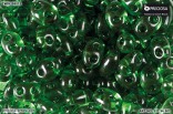 PRECIOSA Twin, dvoudirková perlička - zelená transparentní 