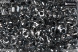 PRECIOSA Twin, dvoudirková perlička - krystal, černý průtah, listr 