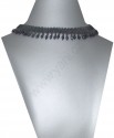 AKCE - náhrdelník šitý - šedý se svěšením 