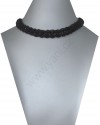 AKCE - náhrdelník splétaný - obojek - černý 