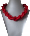 Luxusní náhrdelník - rokajlový náhrdelník drhaný - červený 