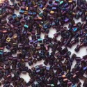 PRECIOSA dvoukrátky 10/0 tmavě fialové s rainbow (AB) - 10 g 