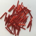 PRECIOSA čípky 20 mm - červená se stříbrným průtahem - 25 g 
