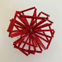 Vánoční ozdoba "koule" z čípků velká - červená - materiál 