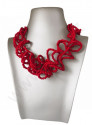 Rokajlový kroucený náhrdelník - červený 