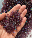 MIX broušených perlí - středně fialový 