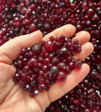 MIX broušených perlí - tmavě červený (rubínový) 