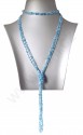 Náhrdelník rokajlový - dlouhý s uzlem - mix světle modrý 