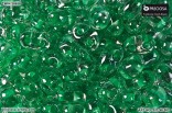 PRECIOSA Twin, dvoudirková perlička - krystal se zeleným průtahem 