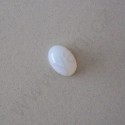 Skleněný kabošon oválný malý - bílý opál 